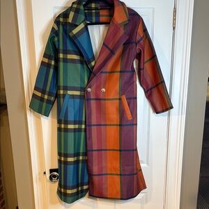 Amazon Multicolor Plaid Trench Coat
